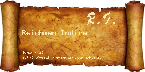 Reichman Indira névjegykártya